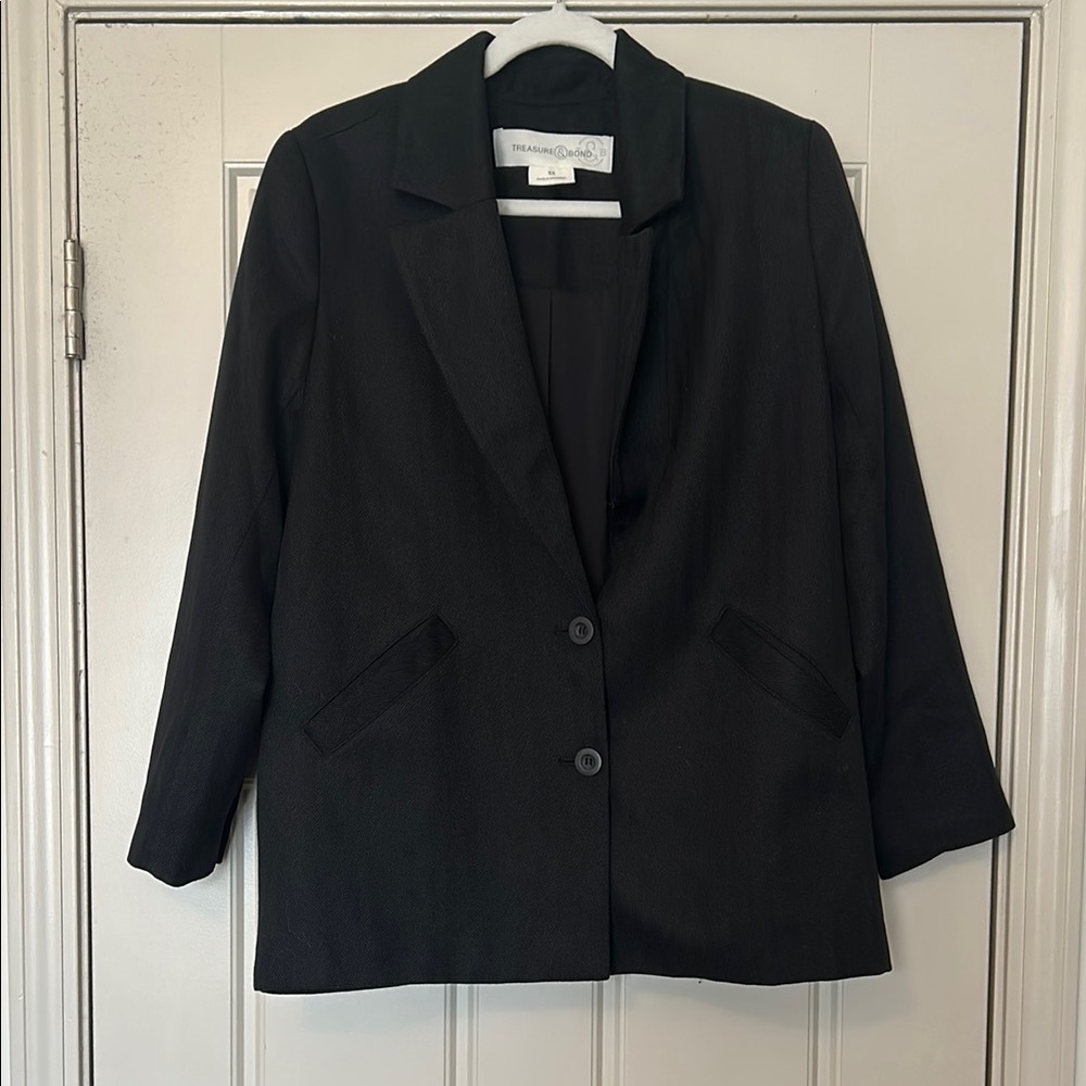 Treasure & Bond Herringbone Oversize Blazer XS